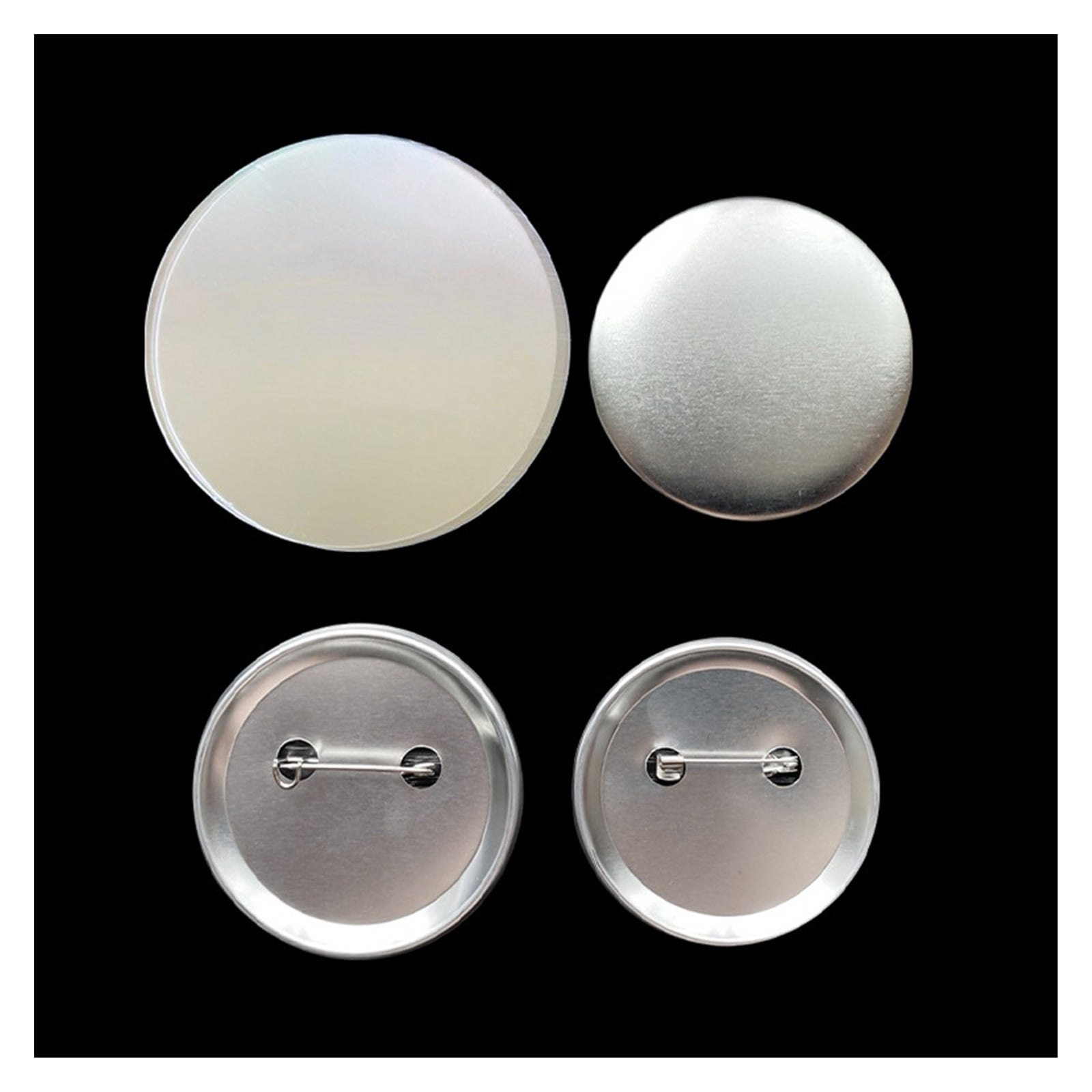 Clear Plastic Craft Button with Pin KeyChain Blank Badge Pin Button Maker Parts for Button Maker Machine for DIY Crafts ,Easy Pressing
