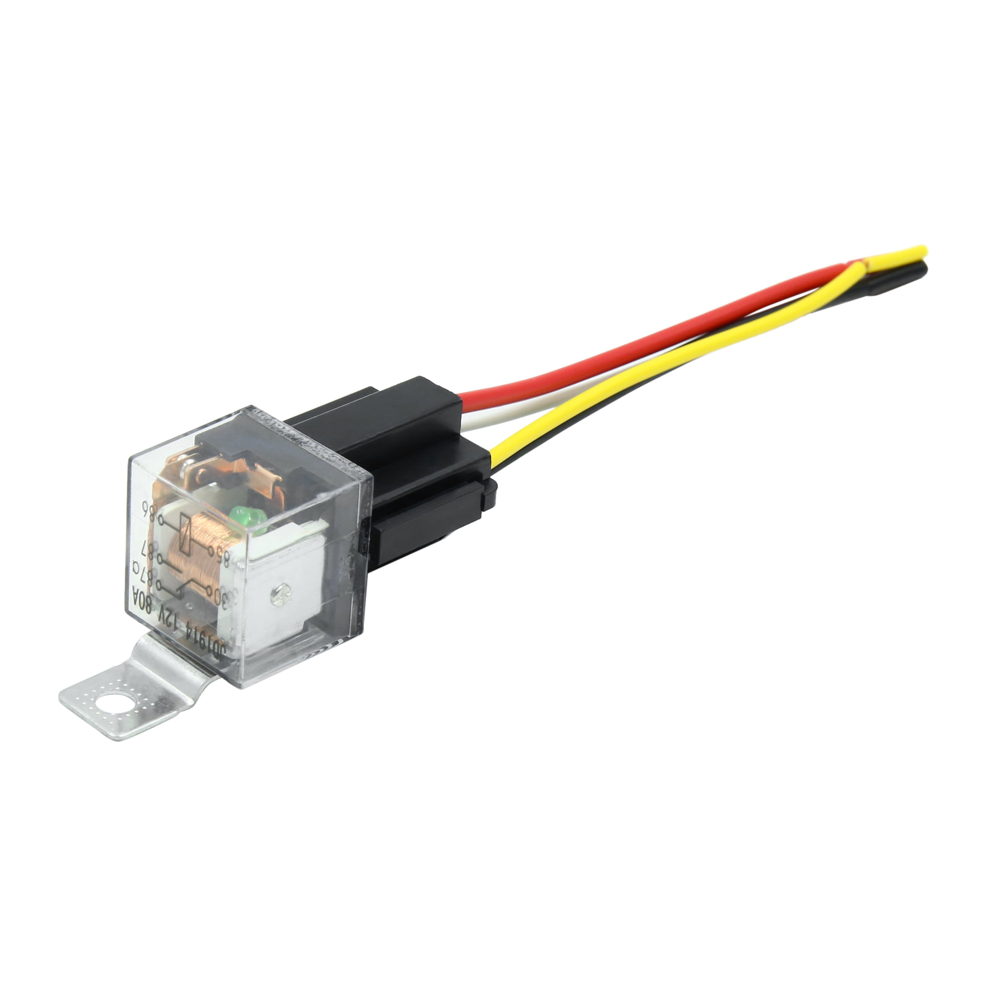 uxcell DC 12V 80A SPDT Automotive Car Relay 5 Pin 5 Wires w/Harness Socket Plug