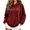 Wine, variant on Vixolx Casual Solid Hoodies for Women Drawstring Fleece Hooded Sweatshirt with Kangaroo Pocket Fall Winter Long Sleeve Pullover