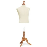 SSWBasics Male Cream Jersey Shirt Form - Mannequin Torso - Full-Body Sewing Mannequin - Perfect for Tailoring and Display