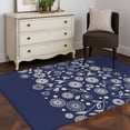 thumbnail image 3 of Japanese Area Rugs 4'x6', Washable Small Throw Rugs for Office Bathroom, Navy Blue Country Flowers Leaves Aesthetic Indoor Outdoor Rug Non-Slip Low Pile Carpet Runner Reversible Floor Mats, 3 of 8