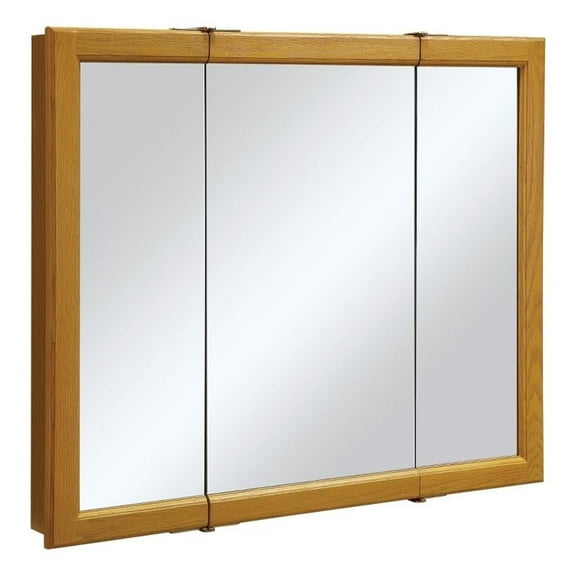 Bowery Hill Contemporary Wood Medicine Cabinet in Honey Oak 36-Inch