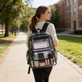 thumbnail image 6 of Clear Transparent Backpack Stadium Approved Backpack Large Capacity School Bag Multi Compartment Waterproof for School Concerts Sports Games Stadium Travel Commuting Office Daily Use Accessories, 6 of 6