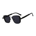 thumbnail image 3 of Gafas de sol cuadradas de diseño retro para actividades al aire libre, regalos de cumpleaños Negro, 3 of 8