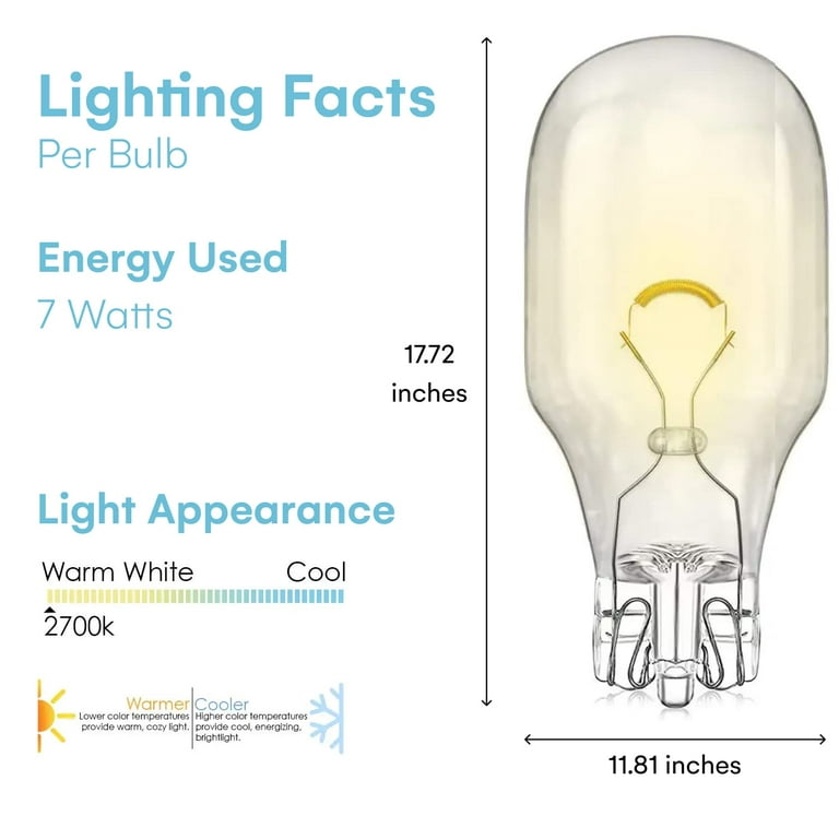 Sterl Lighting - Pack of 6 T6.5 Tubular Refrigerator Light Bulb  Intermediate Incandescent, 40 Watt, 120 V, E17 Base, 2700K, 100 Lumens,  1500 Hours 
