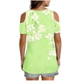 thumbnail image 4 of Cleaning Cold Shoulder Tunic Tops for Women Color Block T-Shirts V Neck Tees Shirt Short Sleeve Tops Formal Trendy Tunic Blouses Dressy Work Office Bussiness Clothes Summer Costume, 4 of 7