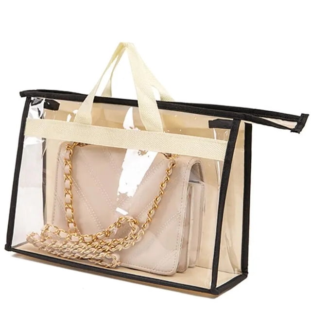 Bag Storage Bag Wardrobe Hanging PVC Storage Bag Transparent Dust-proof Moisture-proof Breathable Hanging Bag Leather Bag Protec Ivory L