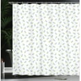 thumbnail image 4 of Ambesonne Floral Shower Curtain, Green Leaves Vintage, 69"Wx84"L, Green Violet Blue White, 4 of 5