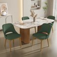 thumbnail image 4 of EOP Modern Dining Chairs Set of 4, Upholstered Dining Side Chairs with Solid Rubber Wood Legs, Open Back Design, Kitchen Dining Room Living Room Chairs with Curved Back, Green, 4 of 11
