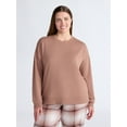thumbnail image 2 of Joyspun Women's Fleece Drop Shoulder Sleep Top with Long Sleeves, Sizes XS-3X, 2 of 6
