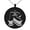 Black, variant on Stainless Steel Letter R Initial 3D Monogram Engraved Small Medallion Circle Charm Pendant Necklace