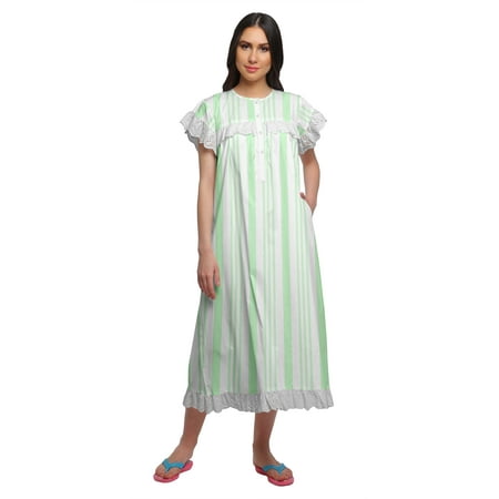 

Moomaya WoMen s Short Sleeve Nightdress For Ladies Printed Cotton Nightwear