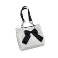 thumbnail image 6 of Abbraccia Womens PU Leather Tote Bag Large Capacity Totes Pouch Bow Decor Shopping Bag White, 6 of 9