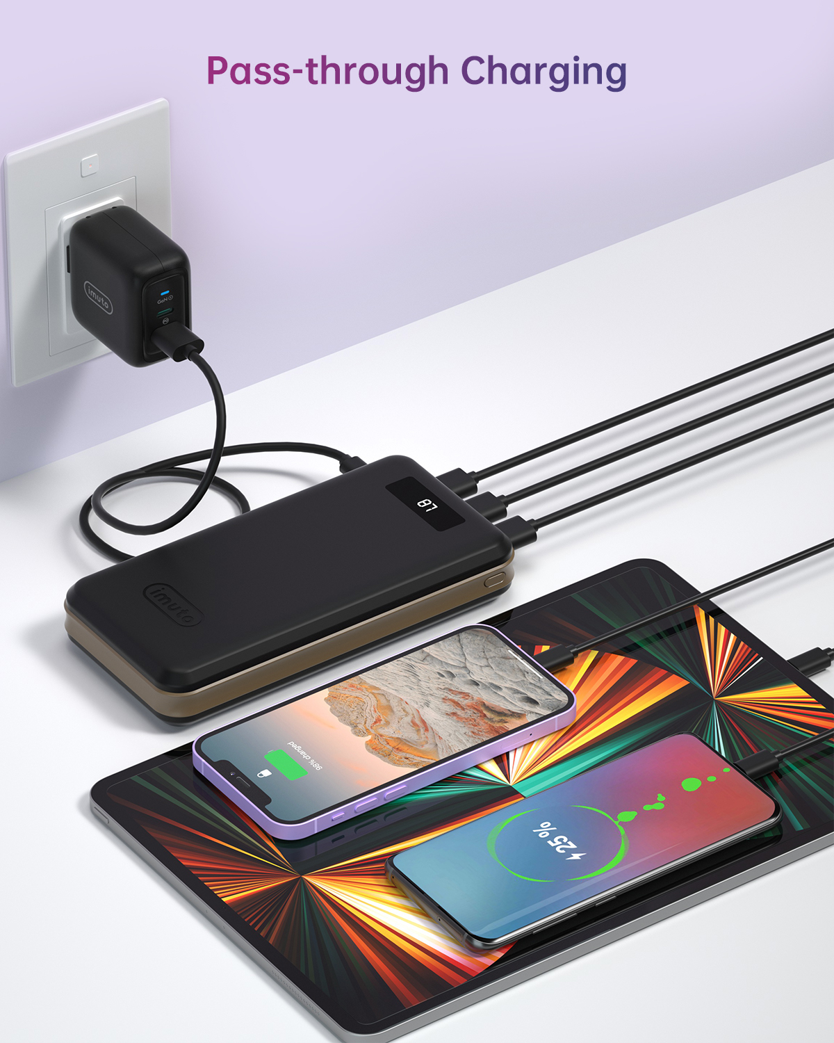 imuto portable charger 30000mah
