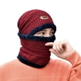 thumbnail image 1 of Gorro de esquí de punto de invierno, conjunto de bufanda, gorros de cuero cálidos Unisex, gorros de punto, gorro cálido, gorros, gorros, bufanda de cuello de lana gruesa oso de fresa Hogar, 1 of 6