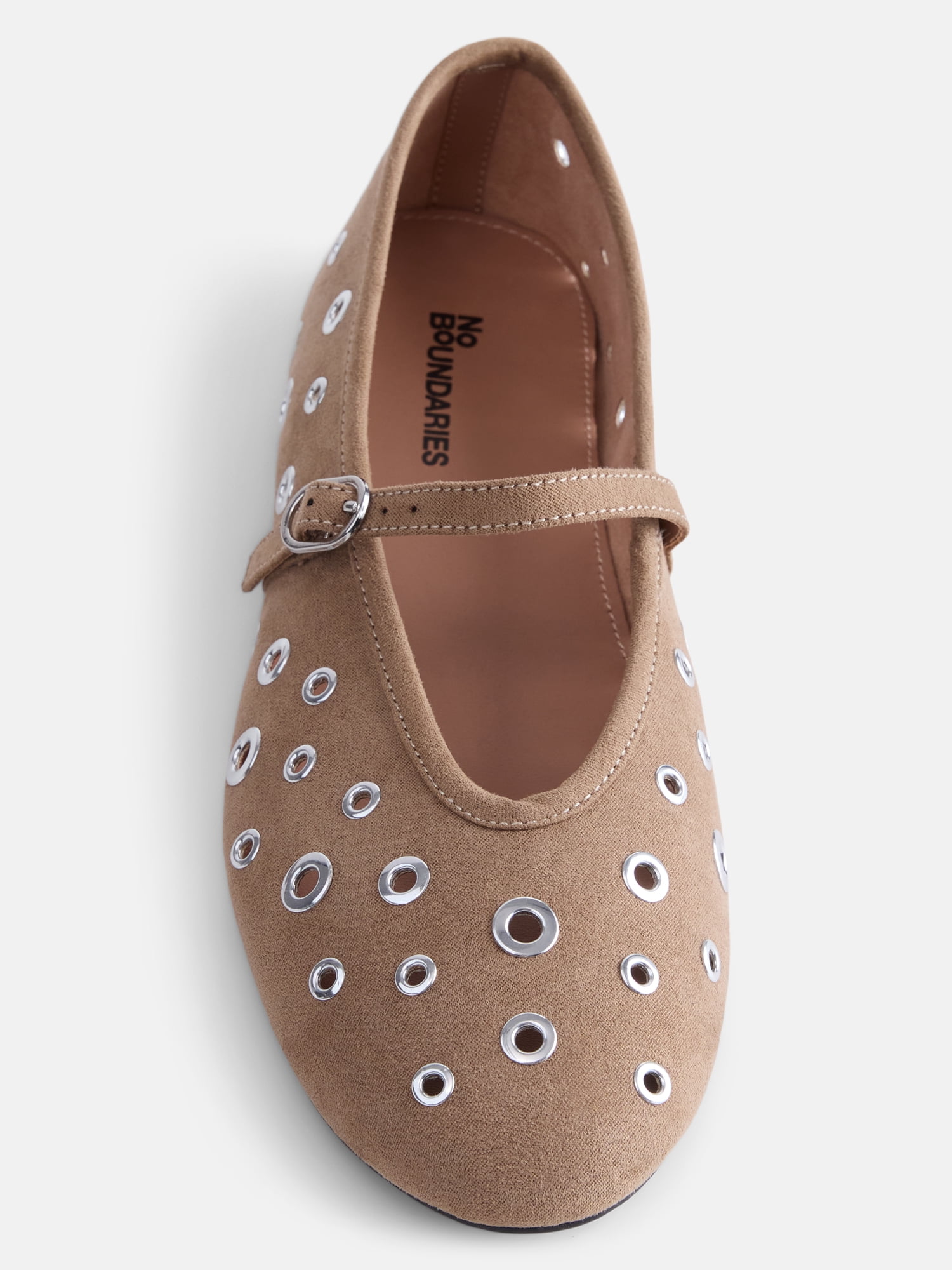 No Boundaries Women's Grommets Mary Jane Flats