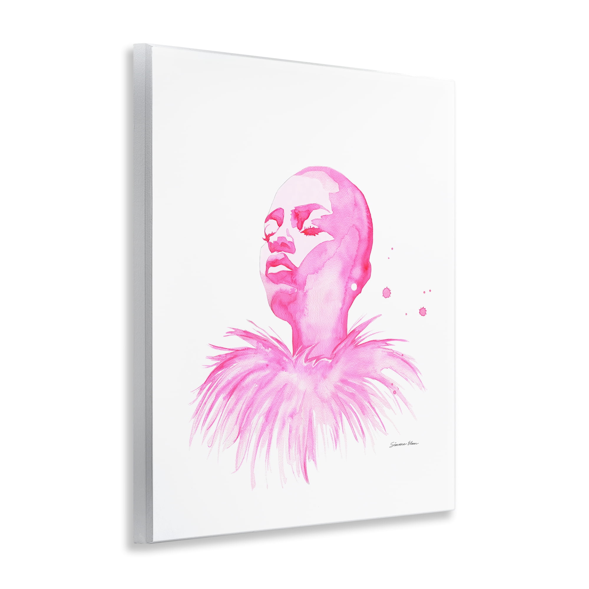 Stupell Industries In A Pink Mood Portrait Wall Plaque Art, design by Simone Elum