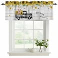 thumbnail image 2 of 2 Pack Valances for Windows, Sunflowers Window Valances for Living Room/Bedroom/Bathroom, Spring Botanical Truck Pig Wooden Grain Light Filtering Kitchen Curtain Valance Window Treatment 42"W x12" L, 2 of 9