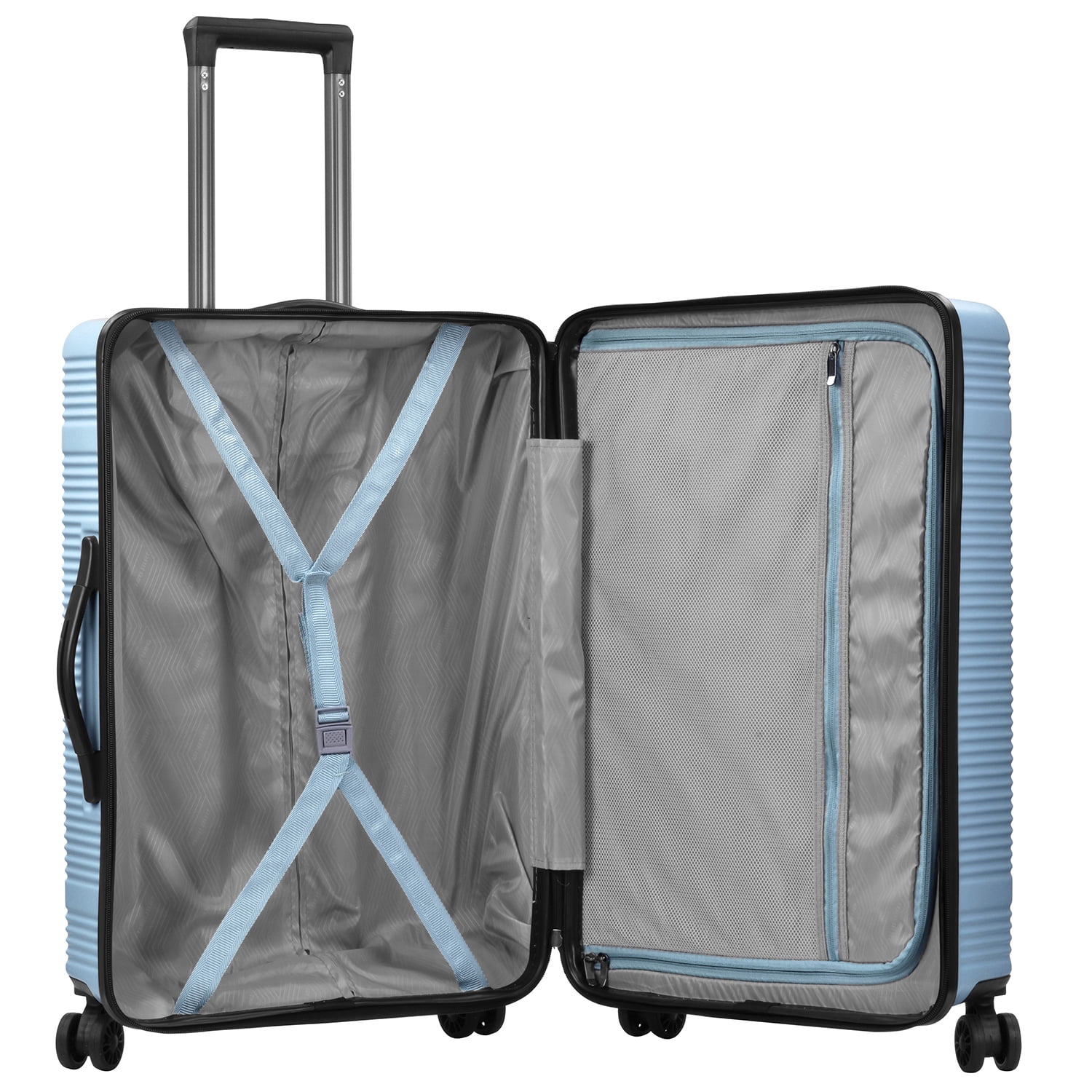 Travel Select Jaylen Hardside Spinner Luggage Set w/ USB Port, Light Blue, 3-Piece (22/26/30)