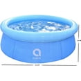 thumbnail image 2 of Avenli 12014 5.5 Foot x 20 Inch 1 to 2 Person Capacity Prompt Set Kids Above Ground Inflatable Outdoor Backyard Kiddie Swimming Pool, Blue, 2 of 6