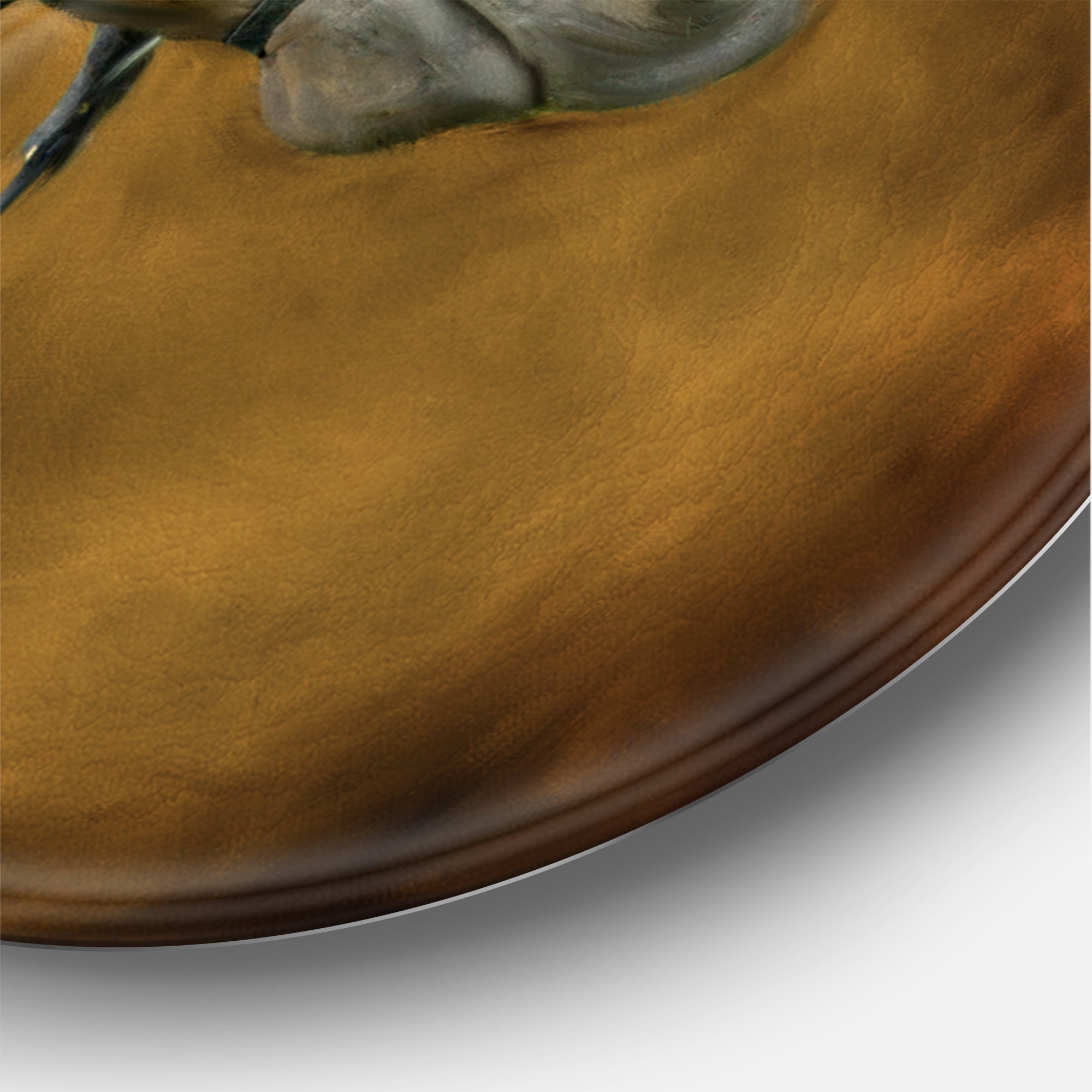 Designart 'Close Up Portrait Of Brown Horse With White Ears' Farmhouse Circle Metal Wall Art 23x23 - Disc of 23