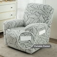 thumbnail image 6 of UPONRAY Floral Printed Recliner Cover with Pockets Single Reclining Slipcover 4-Pieces Lazy Boy Recliner Armchair Cover with Elastic Bottom for Recliner Furniture Protector for Kid Pet(Dark Gray), 6 of 12
