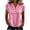 Pink, variant on Womens Summer Tops Short Sleeve V-Neck Lace Trim Casual Shirts Solid Color Tunic Lightweight Versatile Blouses Pink XXXL