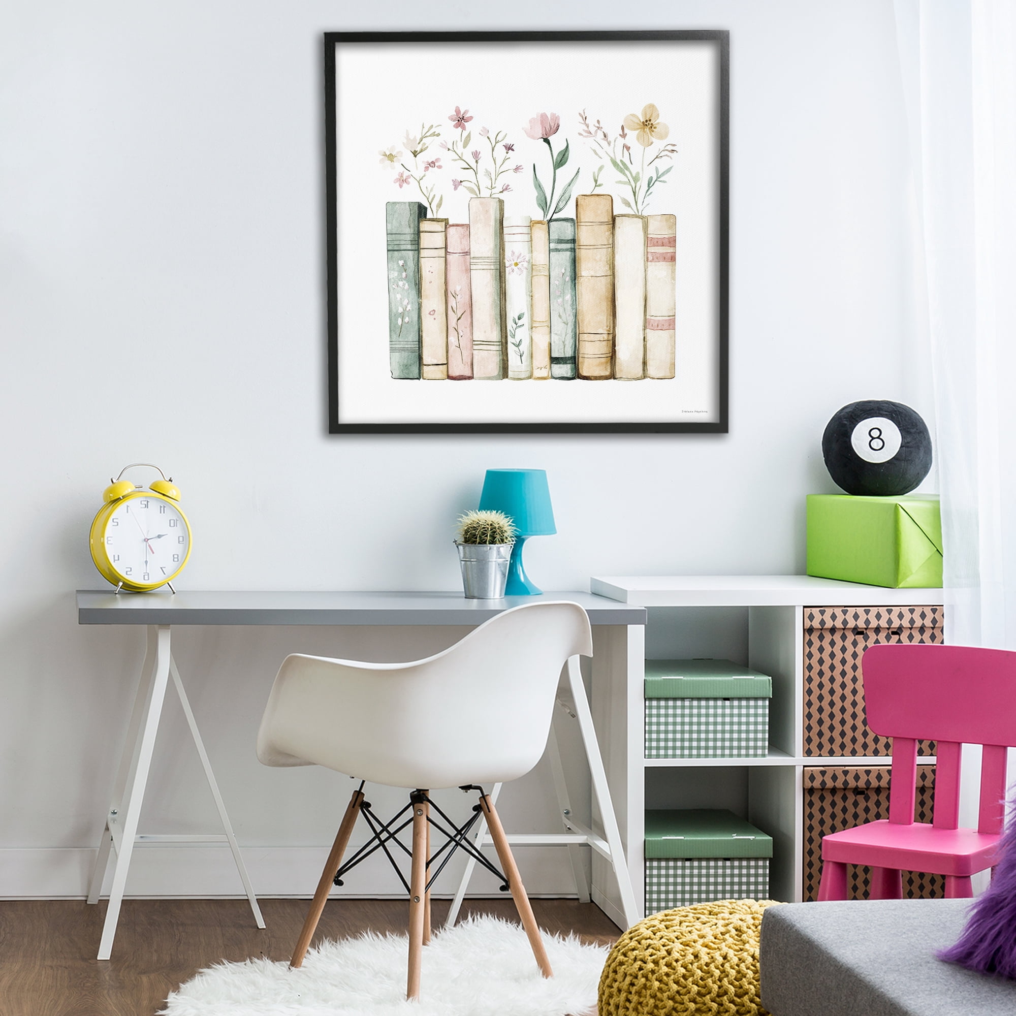 Stupell Industries Floral Stories Library Black Framed Giclee Art, design by Svetlana Aleynikova