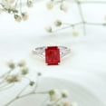 thumbnail image 3 of Rosec Jewels Lab Grown Ruby Solitaire Engagement Ring (7X9 mm Emerald Cut - AAAA Quality) - Ruby and Diamond Ring for Women, 14K White Gold, US 13.00, 3 of 7