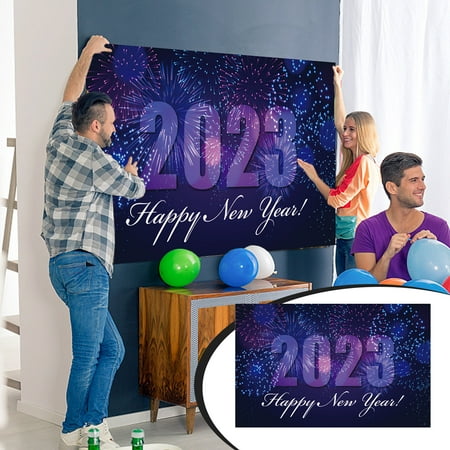 

Happy New Year Party Decoration Supplies Extra Large Fabric Happy New Year Banner for New Year Year Party Decoration New Year Banner 70.86 X 45.27 Inches Home Decor on Clearance