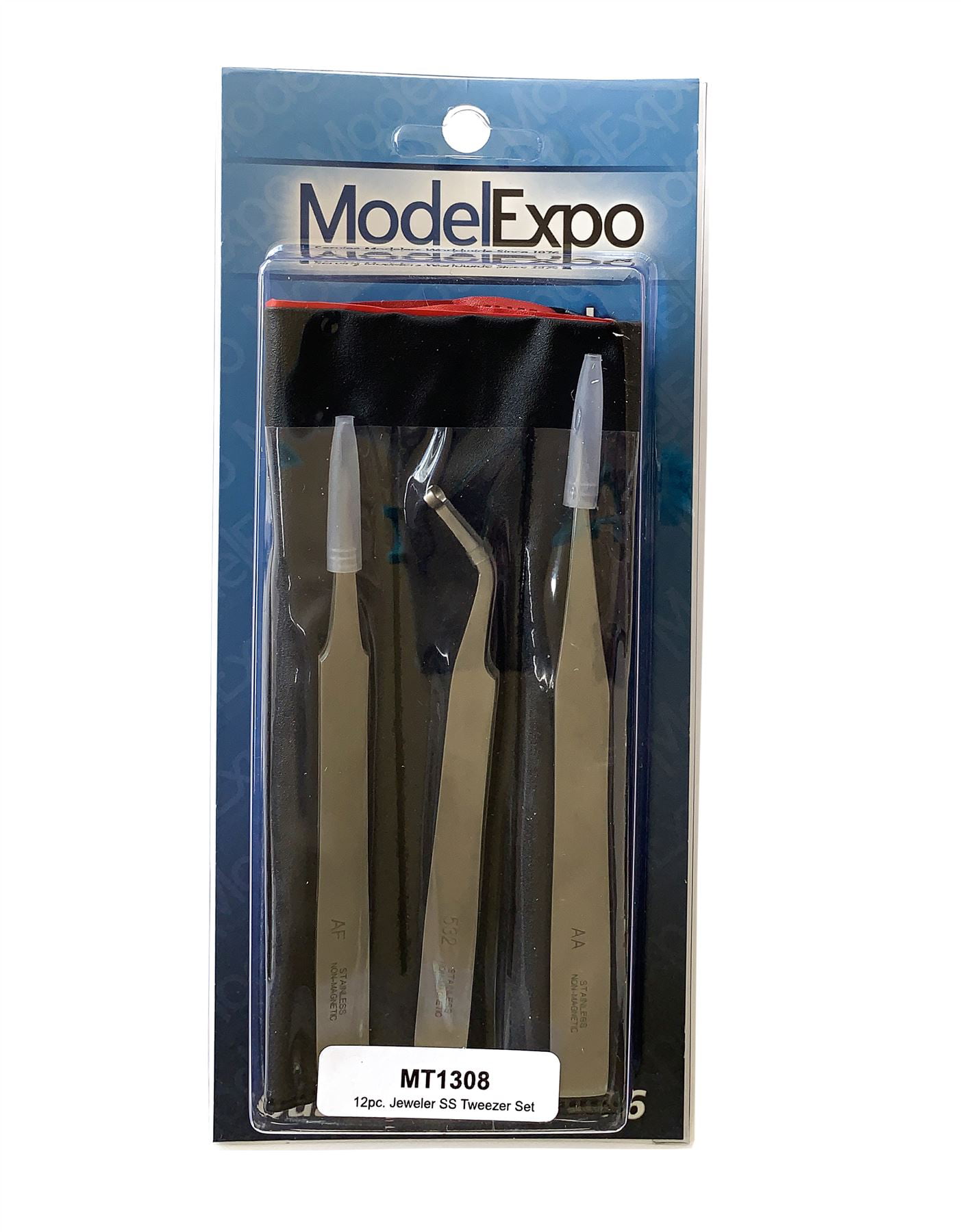 Model Expo Tools Jeweler SS Tweezer Set 12pc 