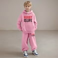 thumbnail image 2 of FUZHIQ Kids Tracksuit Girls Toddler Boy Fall Hooded Clothing Set Letter Printed 2 Piece Fashion Sweatshirt Set Fall Winter Sweatsuits and Casual Sweatpants with Pocket, 2 of 5