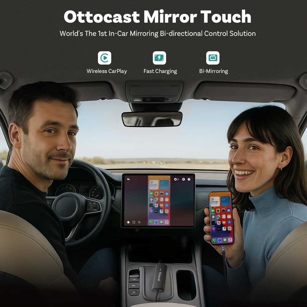 Ottocast, Mirror Touch Bi-Mirroring Wireless CarPlay Adapter