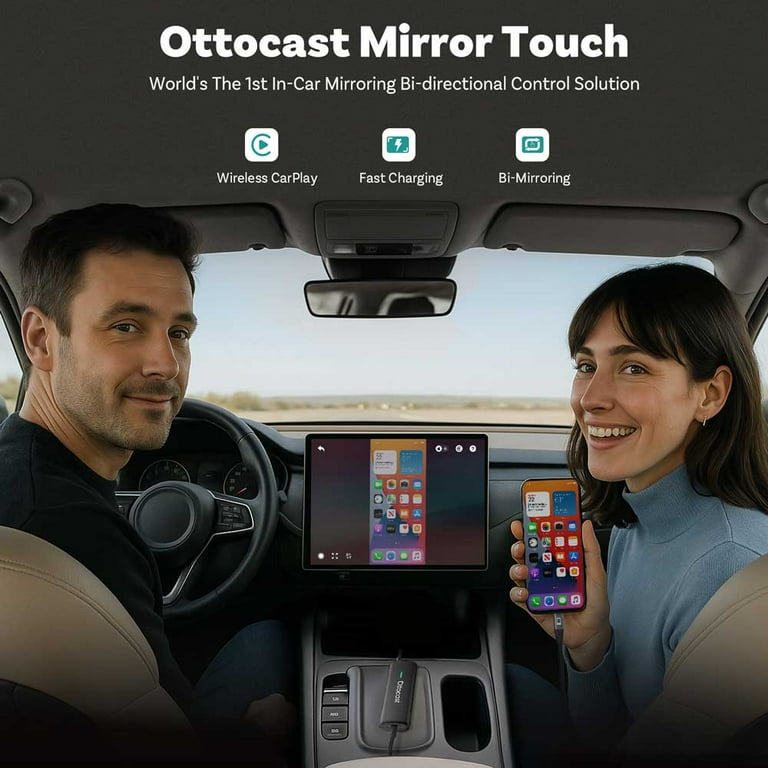 OTTOCAST Mirror Touch Bi-Mirroring Wireless CarPlay Adapter