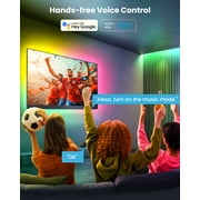 SUNLINKCO 9.84ft LED Lights for 32-43 Inch TV, RGB+IC TV Lights Backlight Strip Behind, with 44 Scene Modes, Bluetooth APP and Voice Control, Music Sync Smart Ambient Lighting for Gaming, Living Room