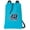 Blue1, variant on Canvas ODU Drawstring Backpack Aqua Natural Cotton Old Dominion University Cinch Bag with Wide Straps
