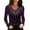 Purple, variant on ZPYESWOW Plus Size Blouses for Women Women's Long Sleeved Fashion Sequin Print Pullover Loose V Neck T Shirt Top Plus Size Tops for Women Purple L