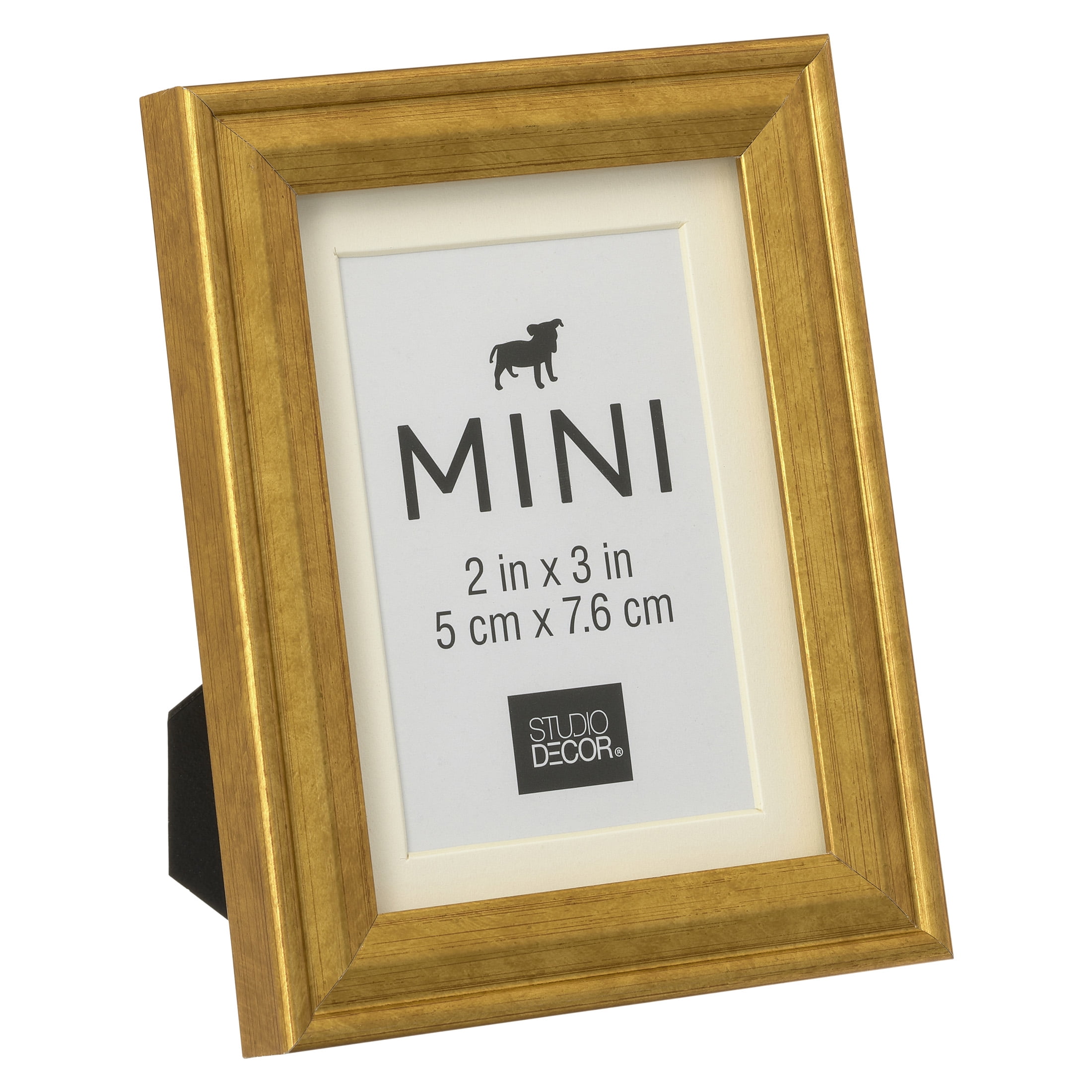 Studio Decor Gold Mini Frame - Fits 2" x 3" Photo, Drawing, or Painting - Bulk 12 Pack