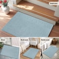 thumbnail image 6 of Vintage Haze Blue Large Area Rugs for Bedroom Living Room, Soft Non Slip Carpet Bedside Rug, Farmhouse Retro Solid Color Linen Texture Rectangular Floor Cover Kitchen Accent Rug 2'x3' for Office, 6 of 9