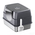 thumbnail image 2 of Flip-Top Enclosed Cat Litter Box, Stainless Steel Litter Pan with Plastic Bottom Basin, Activated Carbon Odor Control Splash Proof Dog-Proof Cat Toilet with Litter Scoop and Double-Layer Mat, 2 of 12