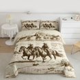 thumbnail image 2 of Homewish Rustic Farmhouse Horse Bedding Comforter Set,Western Cowboy Tribal Twin Comforter Sets,Beige Brown Bedding Set For Boys Kids,Microfiber Bedroom Decor Reversible,2 Pieces, 2 of 8