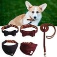 thumbnail image 2 of 3Pcs/Set Pet Collar Set - Plaid Print Vintage Style Bowknot Tie Dog Collar Leash Set for Outdoor Activities, 2 of 8