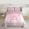 thumbnail image 2 of Homewish Monogrammed A Theme Bedding Comforter Set,Cartoon Stereoscopic Diamond Twin Comforter Sets,Pink Sparking Print Bedding Set For Girl Teens,Ultra Soft Bedroom Decor Reversible,2 Pieces, 2 of 8