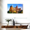 thumbnail image 3 of Elephant Stock Lisbon Pena Palace Wall Art - Horizontal Multi Panel Canvas - Living Room Wall Decor - Places Multi Panel - Orange And Green Decor - 33" x 20", 3 of 8