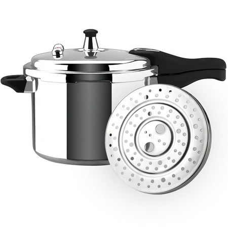 Magefesa Avant 4.1 Quart Aluminum Pressure Cooker with Canner Rack, Silicone Gasket, Fast Cooking Pot for Gas, Electric, Ceramic Stovetops