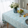 thumbnail image 2 of Geometric Printed Tablecloth Thick Table Cloth Long Table Cover for Kitchen Dining, Party, Holiday, Picnic, Buffet (Blue, 55"x87"), 2 of 5