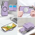thumbnail image 5 of Decase for Samsung Galaxy S22 Plus Flip PU Leather Back Cover with 2-in-1 Detachable Magnetic Wallet with 5 Card Slots Compatible Mag-Safe and RFlD Blocking Kickstand and Wireless Charging,Purple, 5 of 6