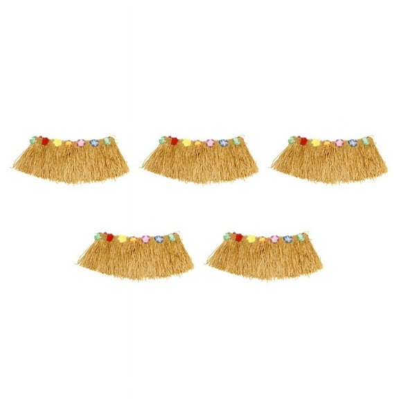 5X Table Skirt Hawaiian Luau Flower Grass Garden Wedding Beach Decor Khaki