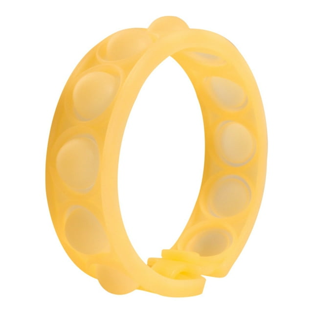 2 Pcs Pops Bubble Simple Dimple Toy Fidget Colorful Silicone Bracelet Anxiety Sensory Band, Luminous Orange Bracelet