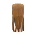 thumbnail image 4 of Daznico Women's Solid Fringed Hippie Vest Sleeveless Denim Western Velvet Fringed Jacket,Mardi Gras Clothing,XXL, 4 of 6